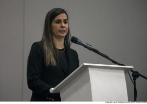 Nathalia Gómez, gerente general del CDR (Colombia) en las palabras de inauguración del Seminario.