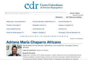 Directorio de Autores Afiliados al CDR - Perfiles de autores colombianos
