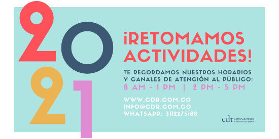 Horarios y canales de atención CDR 2021