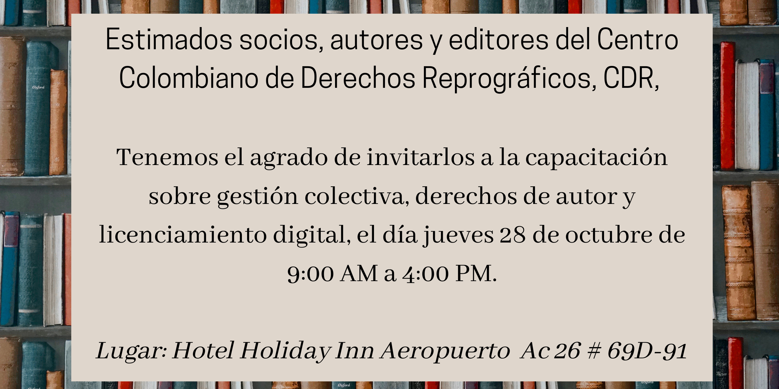 Invitación capacitación CDR