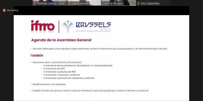 Asamblea General de IFRRO - Bruselas 2022
