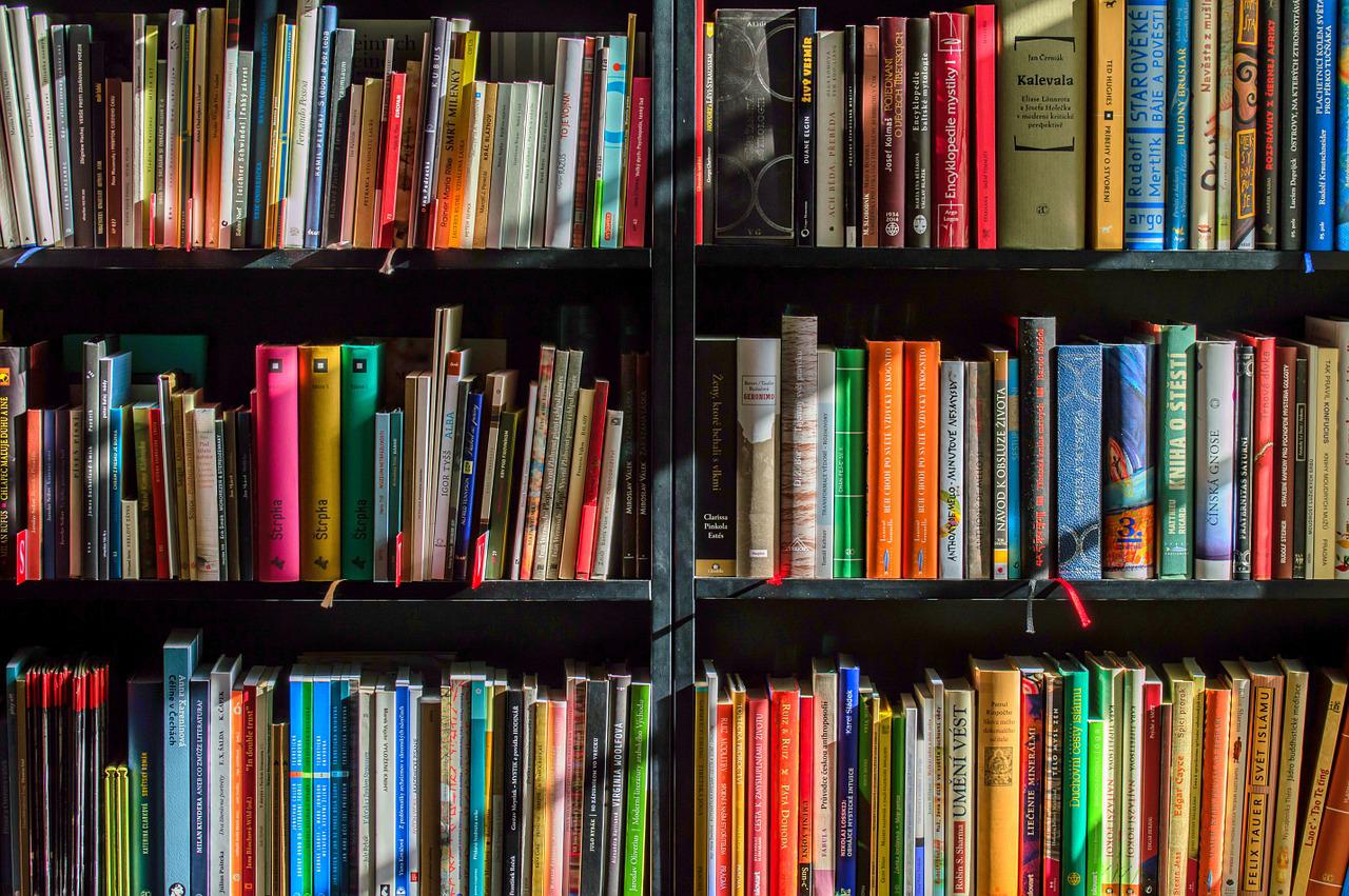 Libros en una biblioteca. Centro Colombiano de Derechos Reprográficos - CDR.